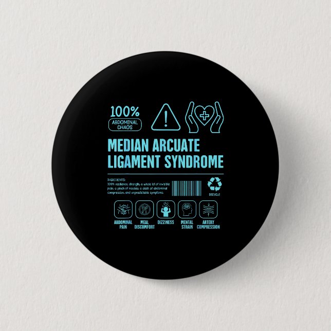 Badge Rond 5 Cm Mals sensibilisation syndrome du ligament arqué mé (Devant)