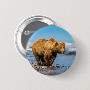 Badge Rond 5 Cm Mama bear watching her two kids