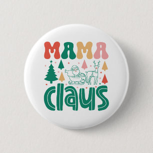 Badge Rond 5 Cm Mama Claus Christmas Design-60097