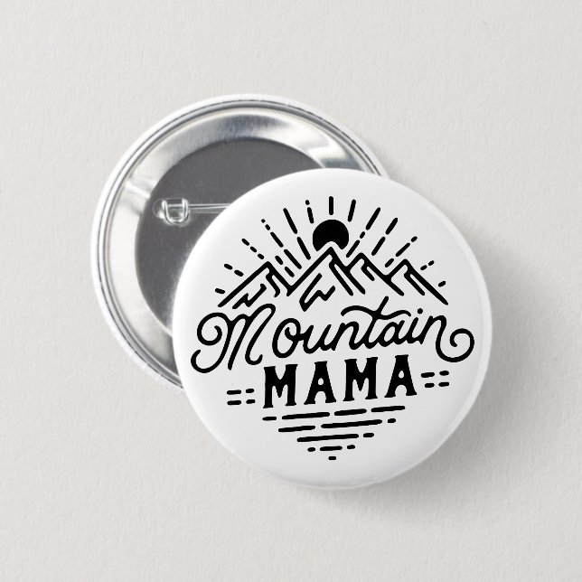 Badge Rond 5 Cm Mama de montagne (Devant & derrière)