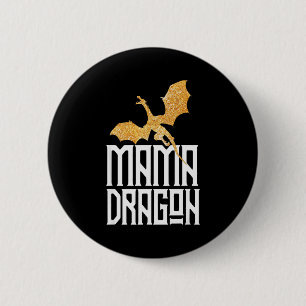 Badge Rond 5 Cm Mama Dragon Noël Famille Tribu Maman Wi