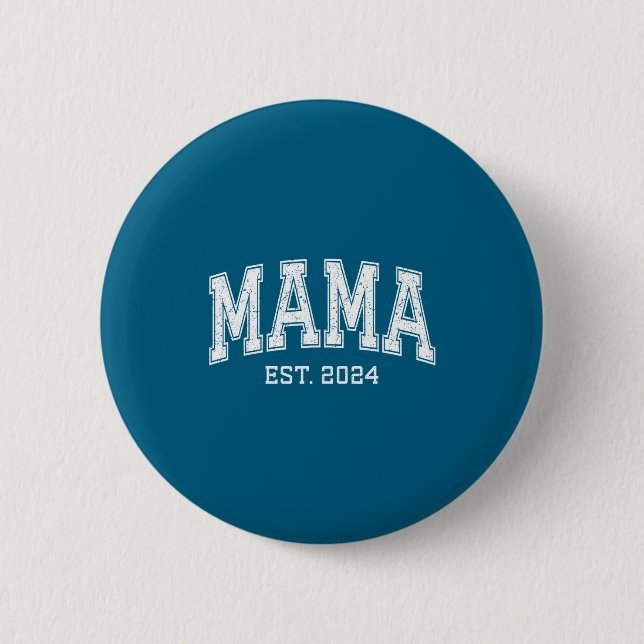 Badge Rond 5 Cm Mama Est 2024 Mom D Mothers Day Ized  (Devant)