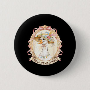 Badge Rond 5 Cm Mama Goose Vintage pour enfants fille femmes maman