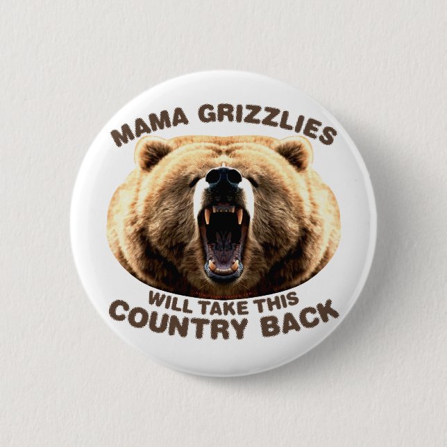 Badge Rond 5 Cm Mama Grizzlies (Devant)