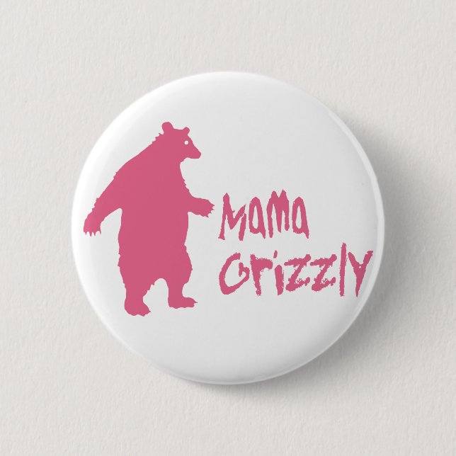 Badge Rond 5 Cm Mama Grizzly (Devant)