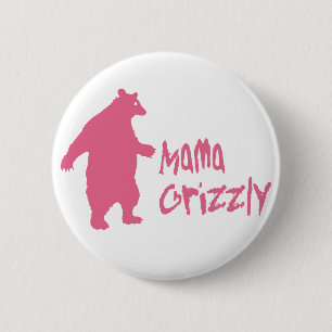 Badge Rond 5 Cm Mama Grizzly