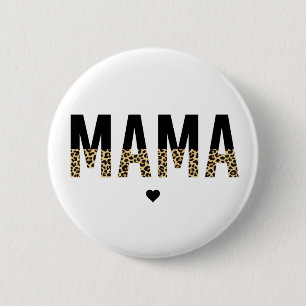 Badge Rond 5 Cm Mama Leopard print Typography Mom Gifts