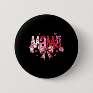 Badge Rond 5 Cm Mama Saint-Valentin Groovy Coquette Nœud Papillon