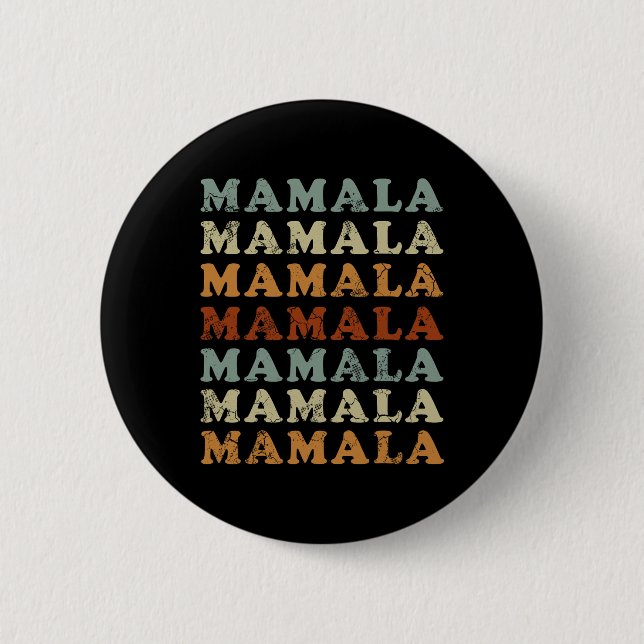 Badge Rond 5 Cm Mamala Kamala Harris &#' ; 24 Démocrate (Devant)