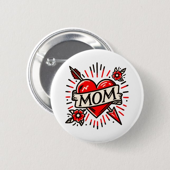 BADGE ROND 5 CM MAMAN (Devant & derrière)