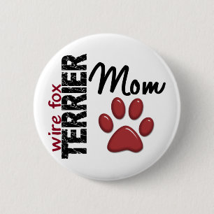 Badge Rond 5 Cm Maman 2 de Fox Terrier de fil