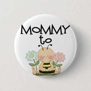 Badge Rond 5 Cm MAMAN à BE/Bee
