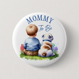 Badge Rond 5 Cm Maman à être   Baby shower Baby and Bulldog