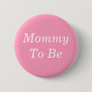 Badge Rond 5 Cm Maman à être baby shower rose et blanc