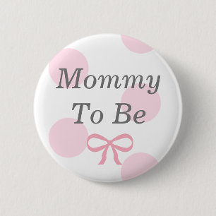 Badge Rond 5 Cm Maman à être baby shower rose et blanc