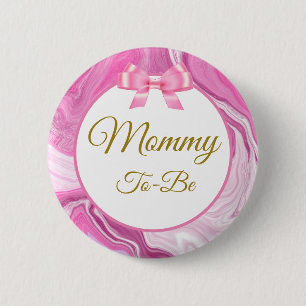 Badge Rond 5 Cm Maman à être Baby shower rose et or