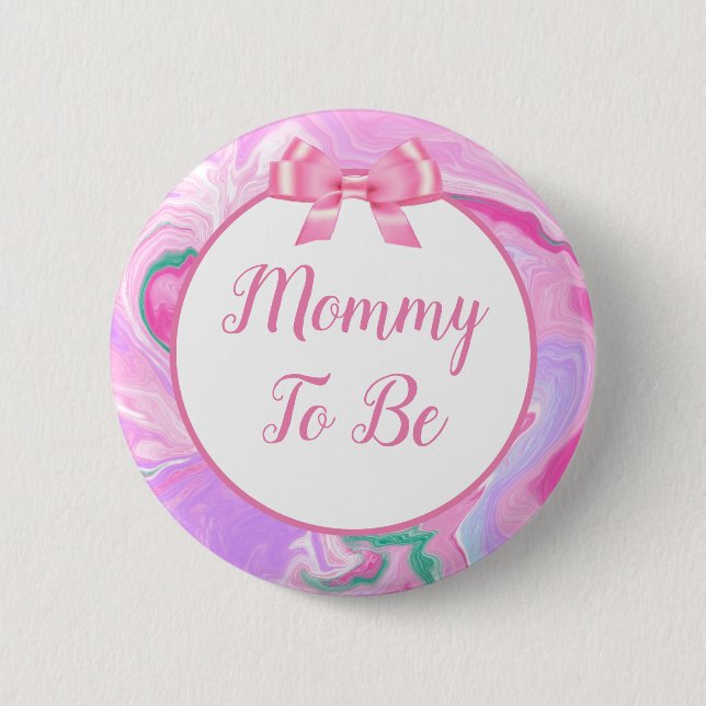 Badge Rond 5 Cm Maman à être Baby shower rose et violet (Devant)