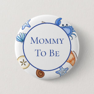 Badge Rond 5 Cm Maman à être   Baby shower sur le thème de la plag