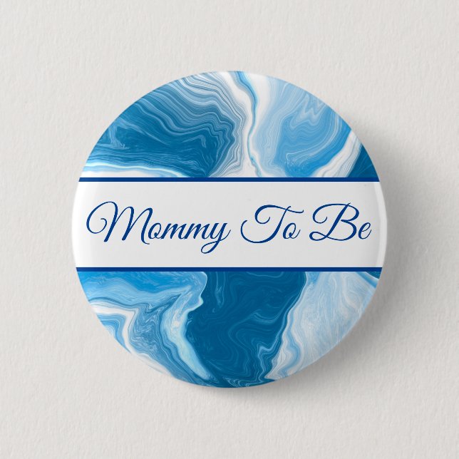 Badge Rond 5 Cm Maman à être | Bouton Baby shower du garçon (Devant)