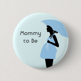Badge Rond 5 Cm "Maman à être" bouton de baby shower [bleu]