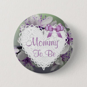 Badge Rond 5 Cm Maman à être bouton de baby shower de fleurs de