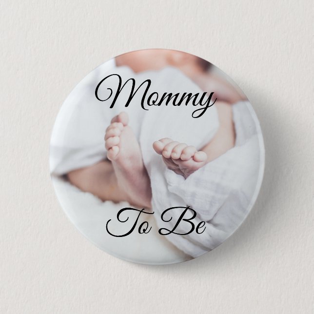 Badge Rond 5 Cm Maman à être mignonne Bébé pieds Baby shower bouto (Devant)