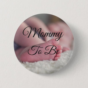 Badge Rond 5 Cm Maman à être mignonne Bébé pieds Baby shower bouto