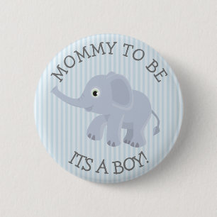 Badge Rond 5 Cm Maman à être Pin rayé bleu de baby shower