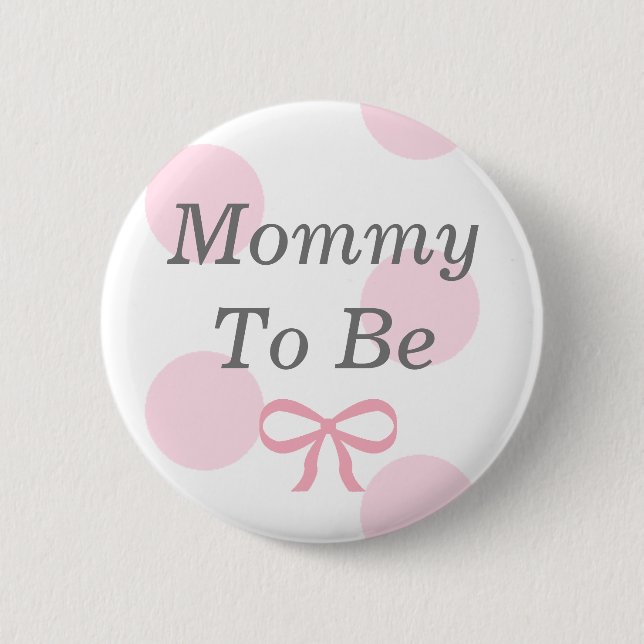 Badge Rond 5 Cm Maman à être rose et blanc Baby shower (Devant)