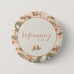 Badge Rond 5 Cm Maman à être sauvage Rose rose