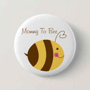 Badge Rond 5 Cm Maman au bouton de baby shower d'abeille