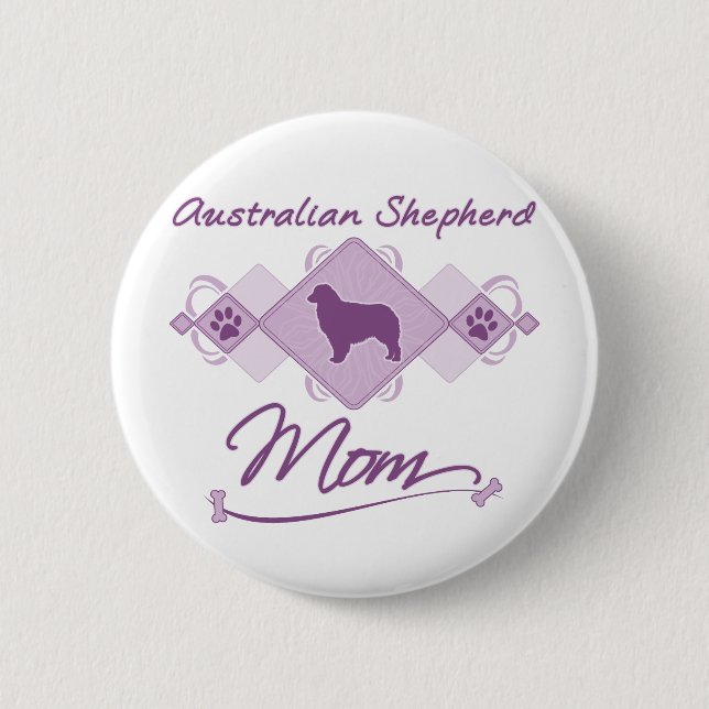 Badge Rond 5 Cm Maman australienne de berger (Devant)