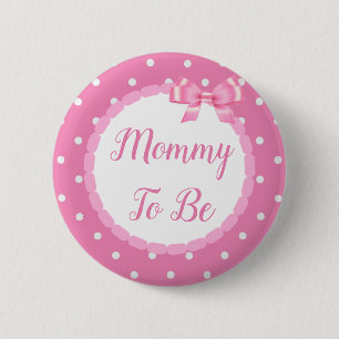 Badge Rond 5 Cm Maman Baby shower Rose À Être