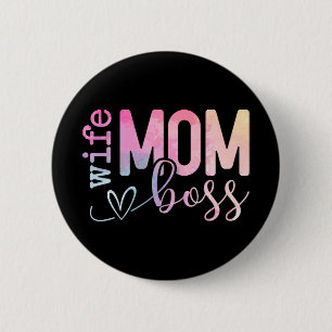 Badge Rond 5 Cm Maman Boss Funny Mothers Day