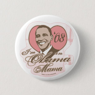 Badge Rond 5 Cm Maman Button d'Obama