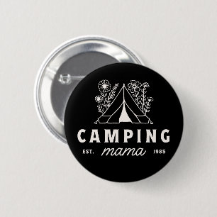 Badge Rond 5 Cm Maman camping camp d'été campeuse maman fantaisist
