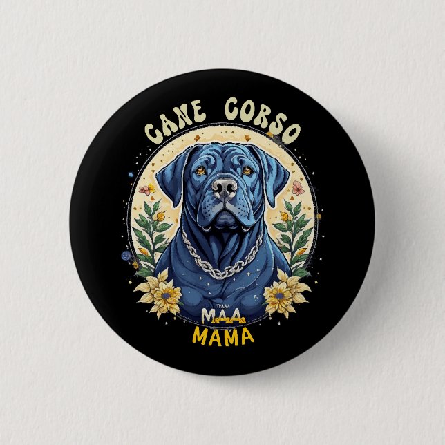 Badge Rond 5 Cm Maman Cane Corso (Devant)