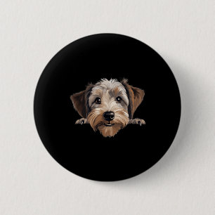 Badge Rond 5 Cm Maman Chien Terrier Dandie Dinmont Papa Regardant 