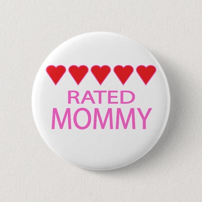 Badge Rond 5 Cm Maman cinq coeurs (Devant)