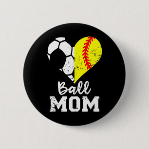 Badge Rond 5 Cm Maman cœur drôle softll Soccer Mom