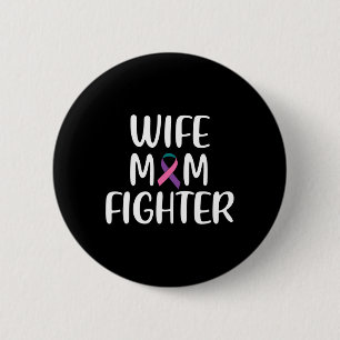 Badge Rond 5 Cm Maman combat la sensibilisation au cancer du thyro