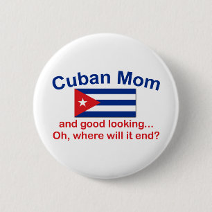 Badge Rond 5 Cm Maman cubaine belle