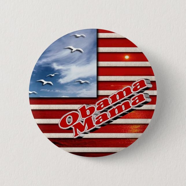 Badge Rond 5 Cm Maman Cute Button d'Obama (Devant)