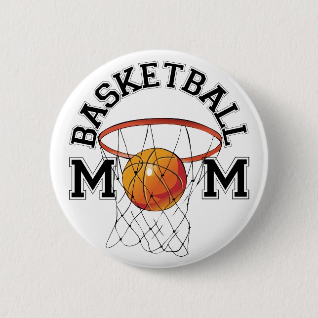 Badge Rond 5 Cm Maman de basket-ball (Devant)