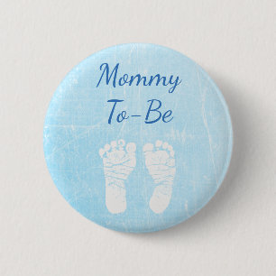 Badge Rond 5 Cm Maman de bébé bleu à être bouton de baby showe