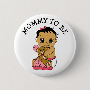 Badge Rond 5 Cm Maman de bébé hispanique pour être le Baby shower