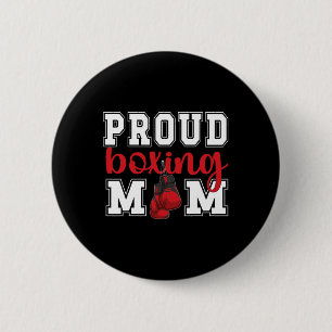 Badge Rond 5 Cm Maman de boxe fière Maman de boxe Mère de boxe