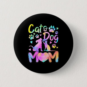 Badge Rond 5 Cm Maman de chat maman de chien fille femmes fête des