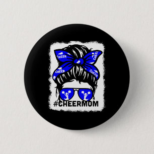 Badge Rond 5 Cm Maman de Cheerleader Maman Parent Chemise Blanchie