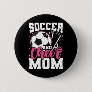 Badge Rond 5 Cm Maman de cheerleading drôle Maman de football et d